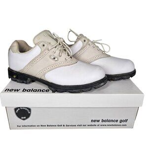New Balance Golf Cleats Soft Spiked Soles Shoes WG1275B  White Beige Womens‎ 10